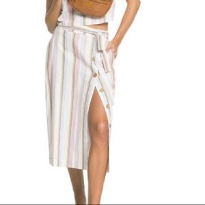 Roxy Lose My Breath Tie Waist Midi Skirt